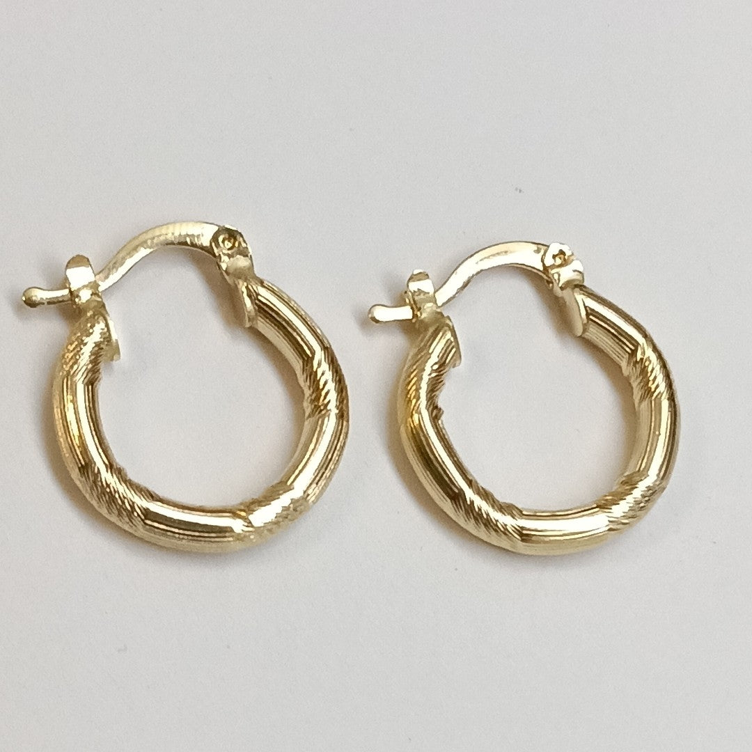 ARETES TEJIDO ARRACADAS CON DISEÑO 14K 2.7 GR (NUEVO)