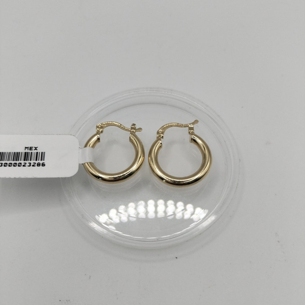 ARETES TEJIDO ARRACADAS LISAS 14K 1.6 GR (NUEVO)