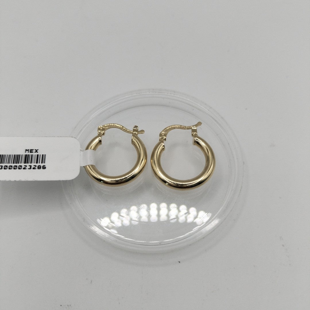 ARETES TEJIDO ARRACADAS LISAS 14K 1.6 GR (NUEVO)