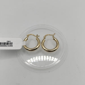 ARETES TEJIDO ARRACADAS LISAS 14K 1.6 GR (NUEVO)
