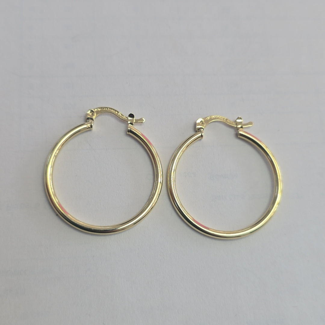 ARETES TEJIDO ARRACADAS LISAS 14K 1.5 GR (NUEVO)