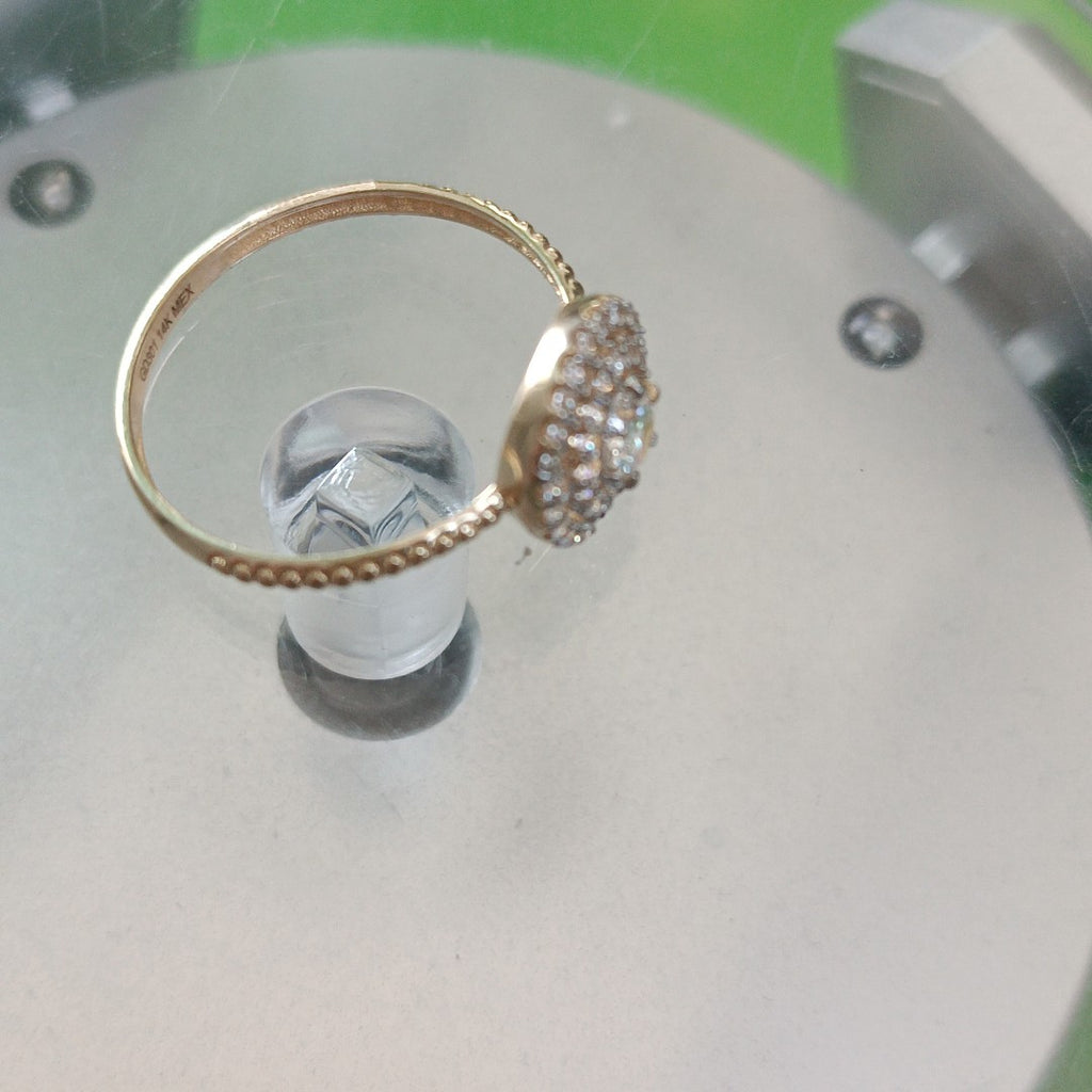 ANILLO ANILLITO C CIRCONIAS 14K 8.5 TALLA 1.9 GR (NUEVO)