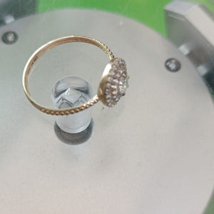 ANILLO ANILLITO C CIRCONIAS 14K 8.5 TALLA 1.9 GR (NUEVO)