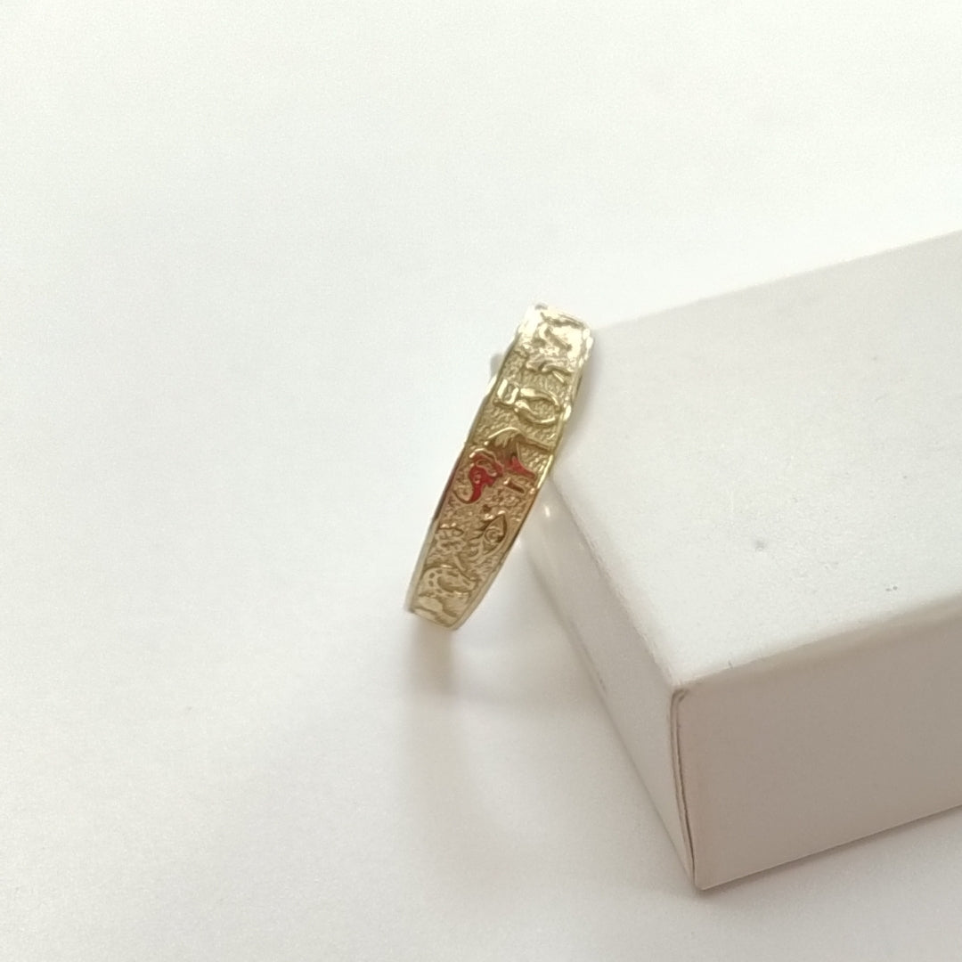 ANILLOS ARGOLLA DE LA SUERTE 10K TALLA 9 1.2 GR (NUEVO)