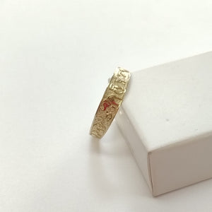 ANILLOS ARGOLLA DE LA SUERTE 10K TALLA 9 1.2 GR (NUEVO)
