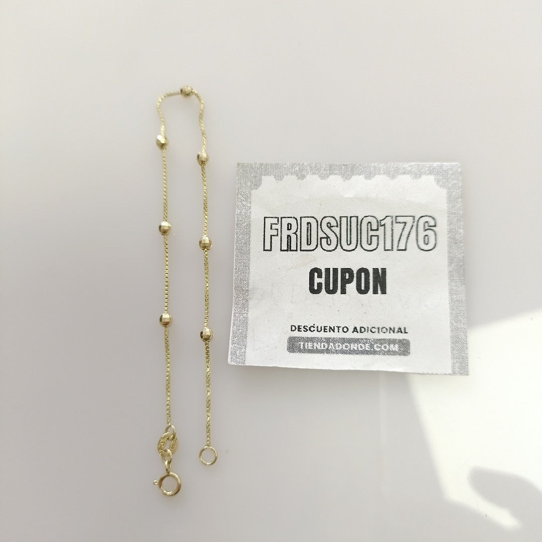 PULSERA ESPECIAL CON BOLITAS 14K 18 CM 1.4 GR (NUEVO)