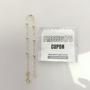 PULSERA ESPECIAL CON BOLITAS 14K 18 CM 1.4 GR (NUEVO)