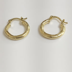 ARETES TEJIDO ARRACADAS CON DISEÑO 14K 2.7 GR (NUEVO)