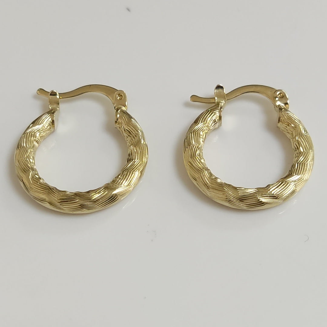 ARETES TEJIDO ARRACADAS ASTRIADAS 14K 2 GR (NUEVO)