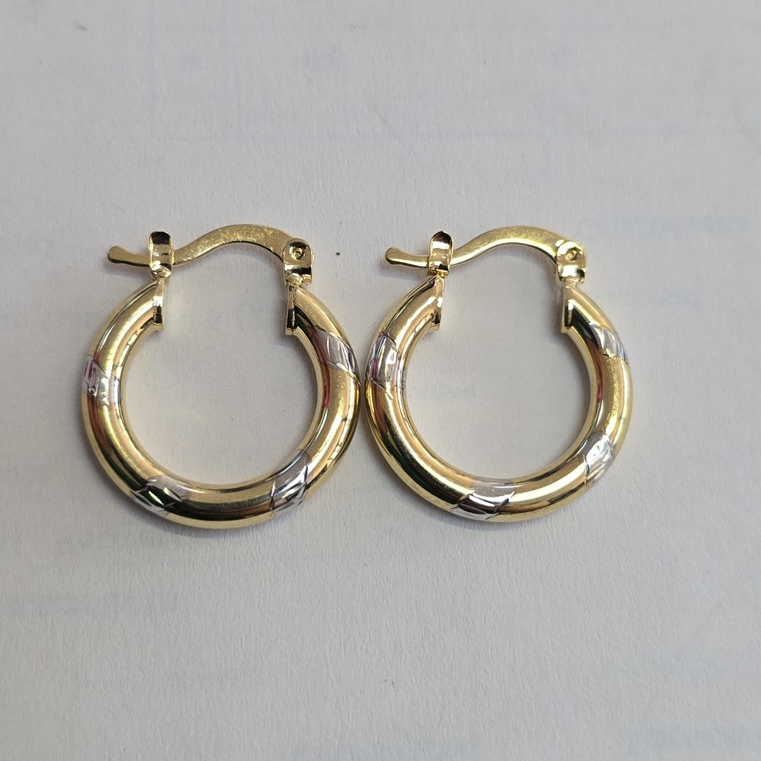 ARETES ARRACADAS COMBINADAS 14K 1.6 GR (NUEVO)