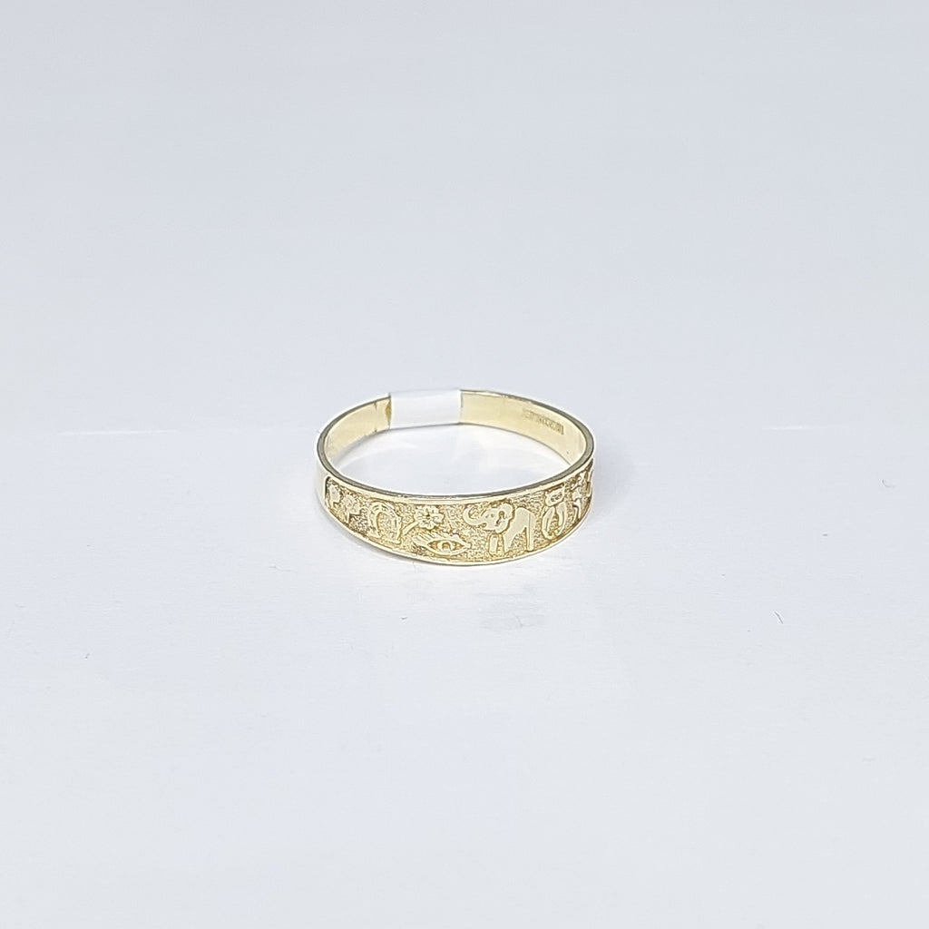 ANILLOS ARGOLLA DE LA SUERTE 10K TALLA 7 1.1 GR (NUEVO)