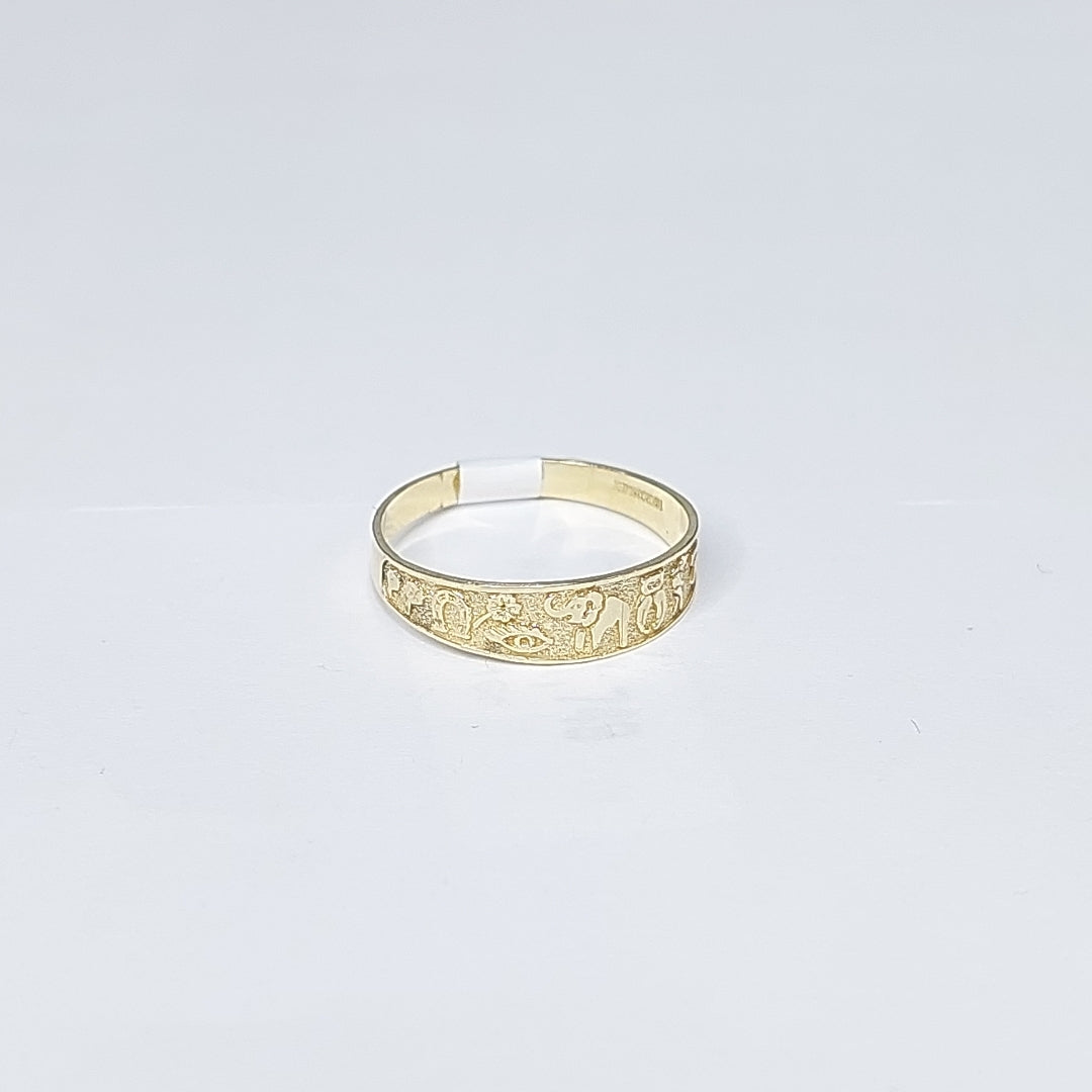 ANILLOS ARGOLLA DE LA SUERTE 10K TALLA 7 1.1 GR (NUEVO)
