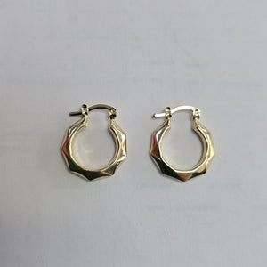 ARETES TEJIDO ARRACADAS FACETADAS 14K 1.8 GR (NUEVO)