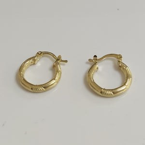 ARETES TEJIDO ARRACADAS CON DISEÑO 14K 2.7 GR (NUEVO)