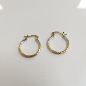 ARETES TEJIDO ARRACADAS TZL COMBINADAS 14K 1.8 GR (NUEVO)