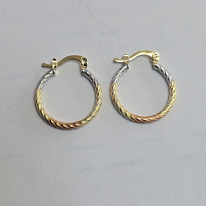 ARETES TEJIDO ARRACADAS TZL COMBINADAS 14K 1.8 GR (NUEVO)
