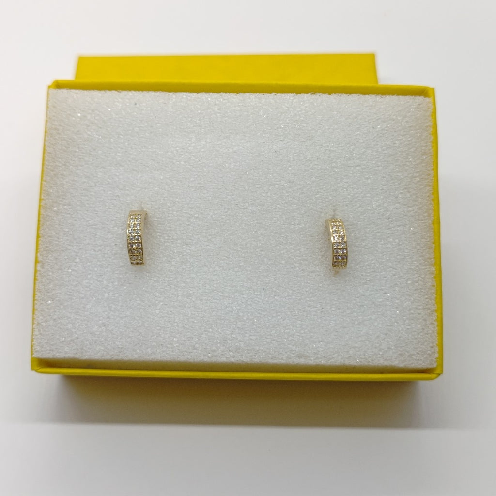 ARETES HUGGIES C CIRCONIA 14K 2.1 GR (NUEVO)