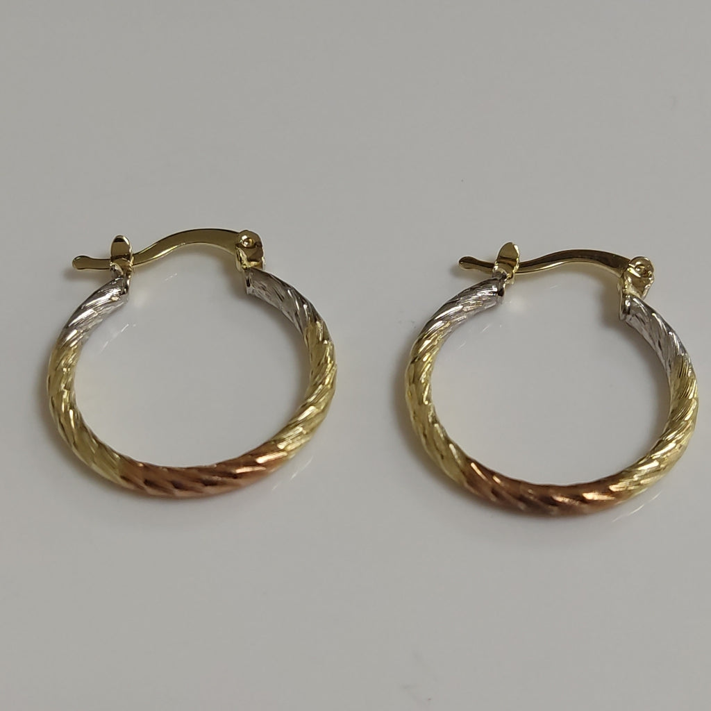 ARETES TEJIDO ARRACADAS TZL COMBINADAS 14K 1.8 GR (NUEVO)