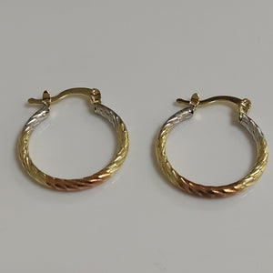ARETES TEJIDO ARRACADAS TZL COMBINADAS 14K 1.8 GR (NUEVO)