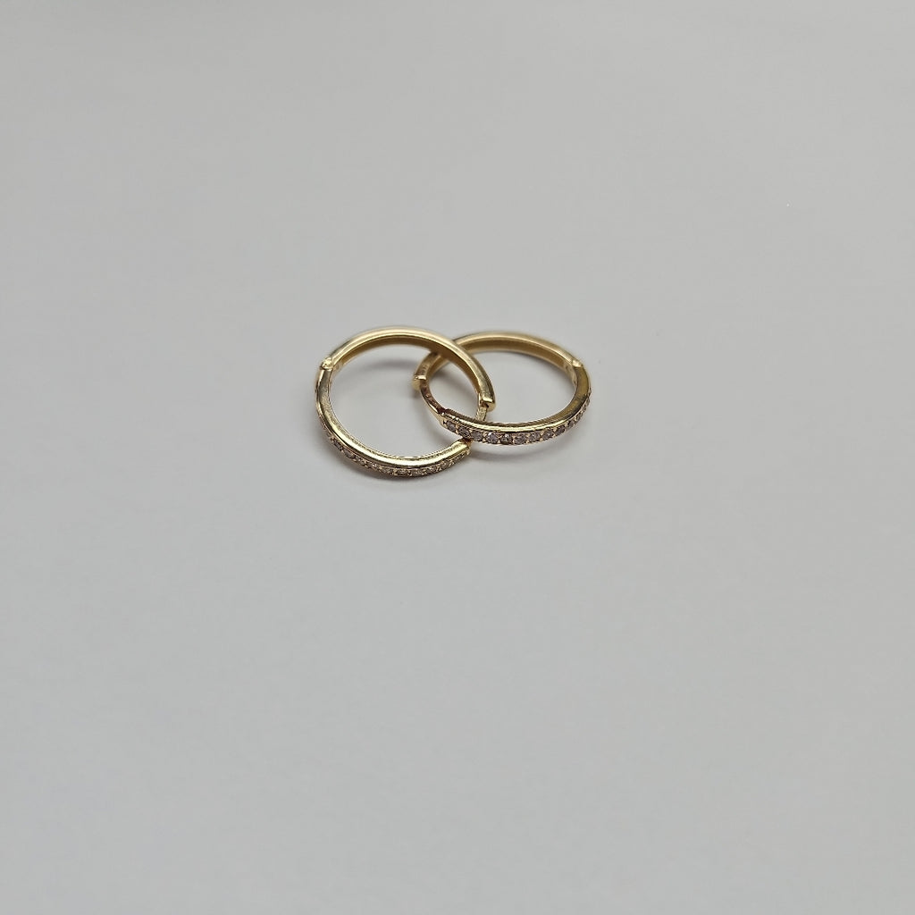 ARETES ARRACADAS C CIRCONIAS 14K 2.1 GR (NUEVO)
