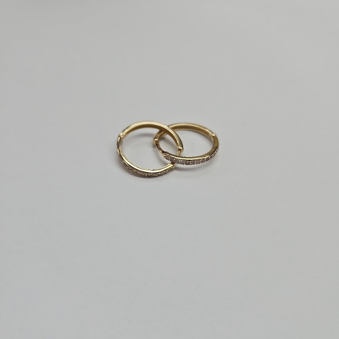 ARETES ARRACADAS C CIRCONIAS 14K 2.1 GR (NUEVO)