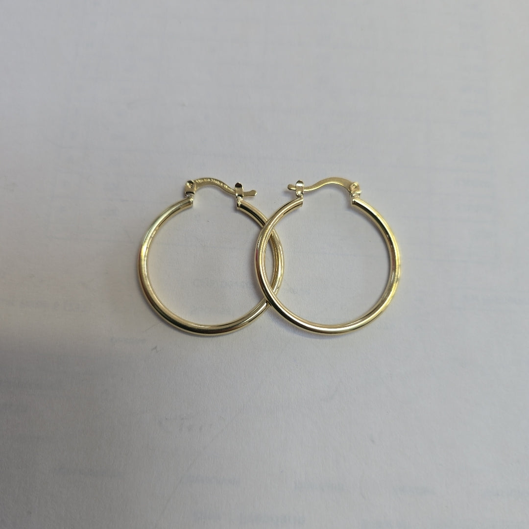 ARETES TEJIDO ARRACADAS LISAS 14K 1.5 GR (NUEVO)