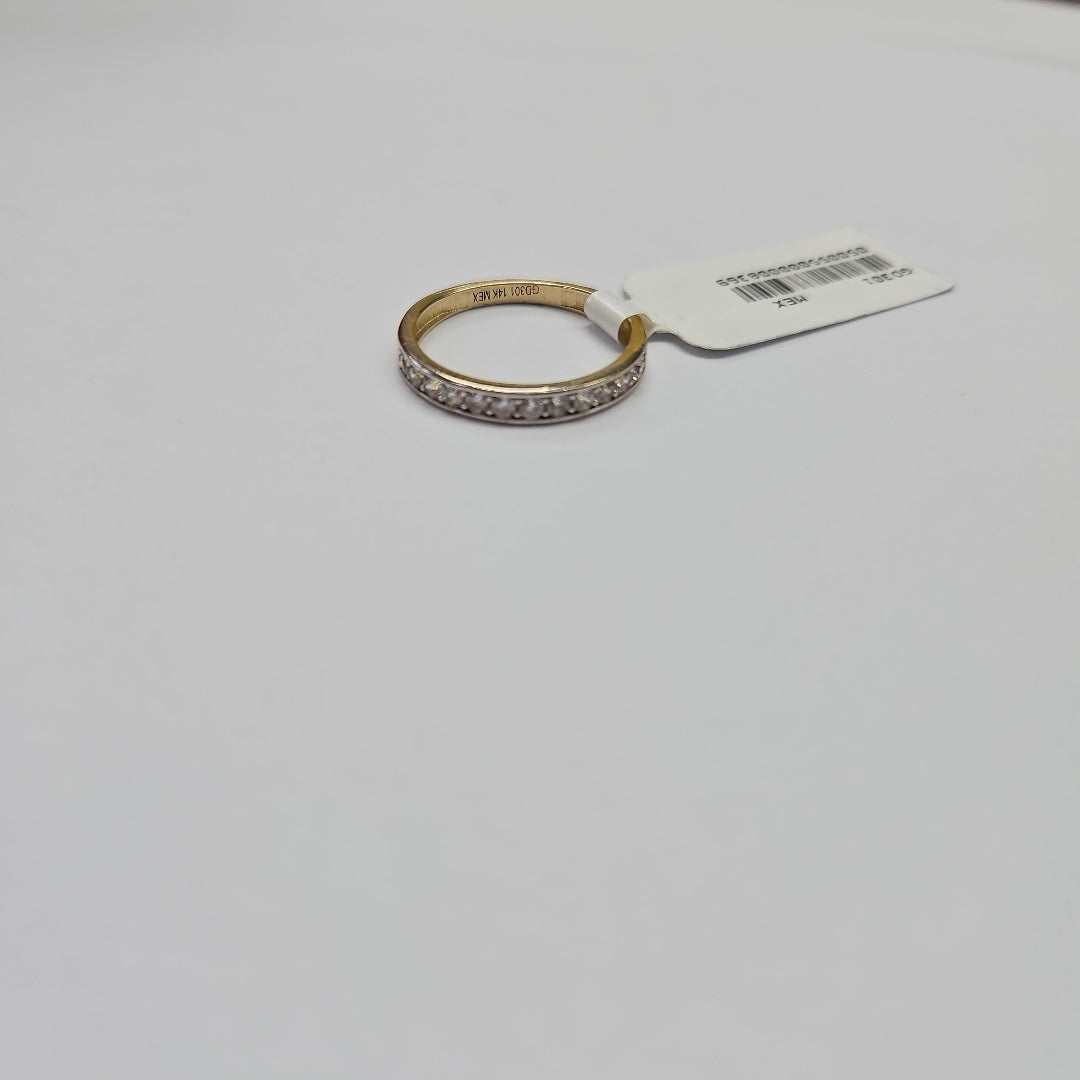 ANILLO ANILLITO C CIRCONIAS 14K 8 TALLA 2.2 GR (NUEVO)