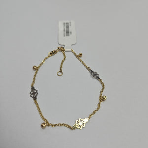 PULSERA ESPECIAL CON TREBOL 14K 18 CM 1.8 GR (NUEVO)