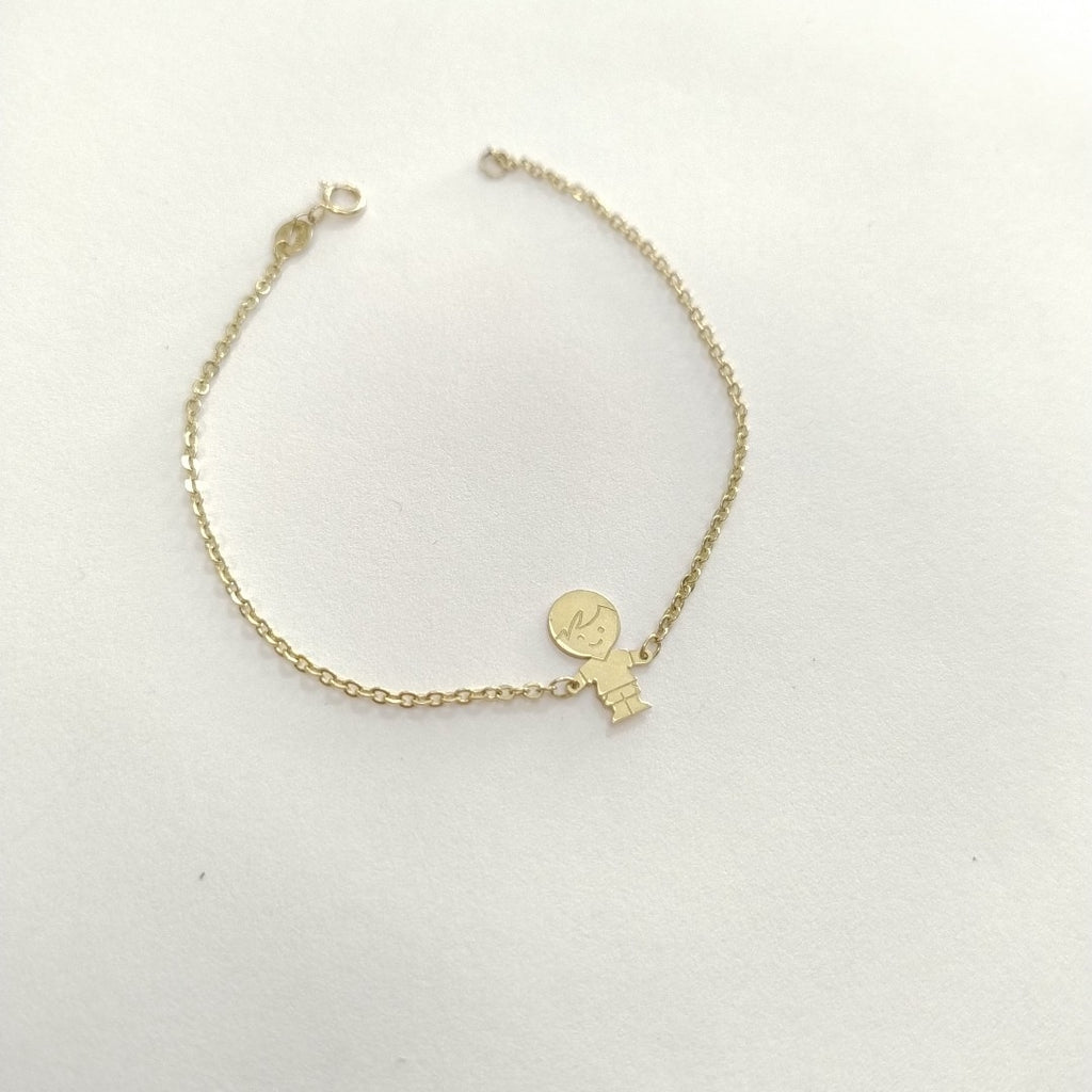 PULSERA TEJIDO ESPECIAL FIG NIÑO 14K 18 CM 1.4 GR (NUEVO)