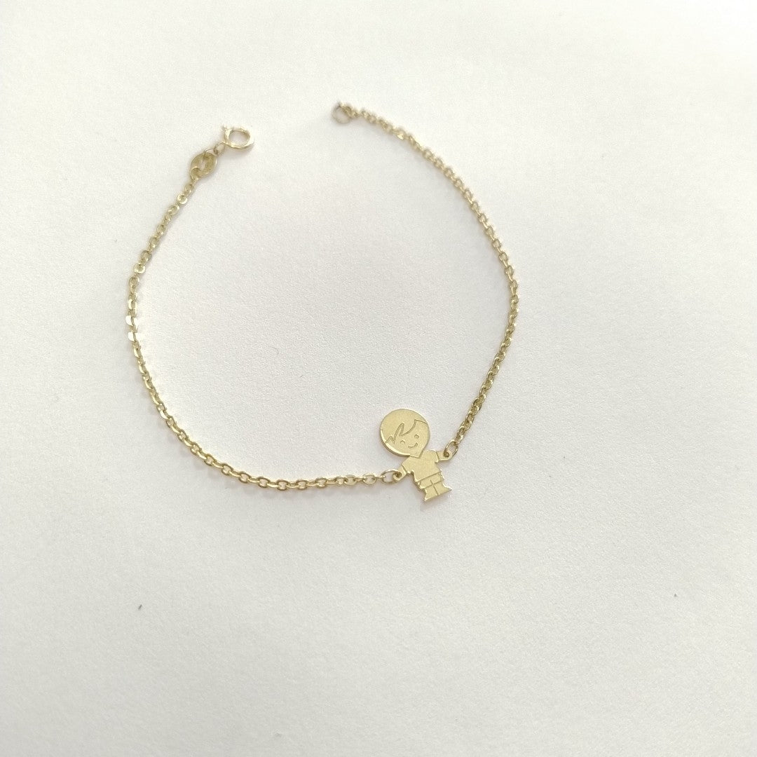 PULSERA TEJIDO ESPECIAL FIG NIÑO 14K 18 CM 1.4 GR (NUEVO)