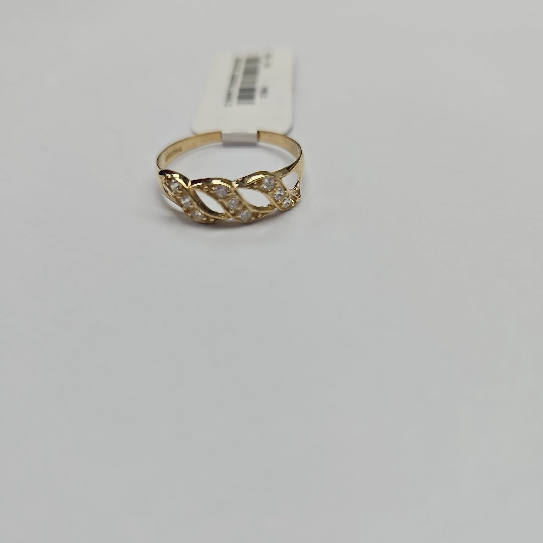 ANILLOS CON CIRCONIAS 14K TALLA 8 1.4 GR (NUEVO)
