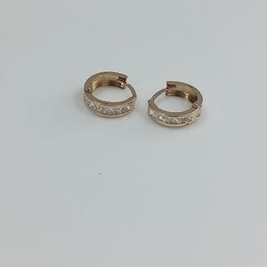 ARETES ARRACADAS C CIRCONIAS 10K 1.3 GR (NUEVO)