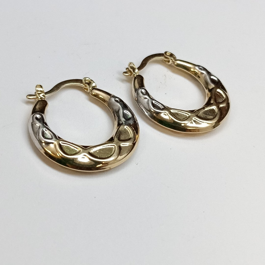 ARETES ARRACADAS COMBINADAS CON INFINITO 14K 2.1 GR (NUEVO)