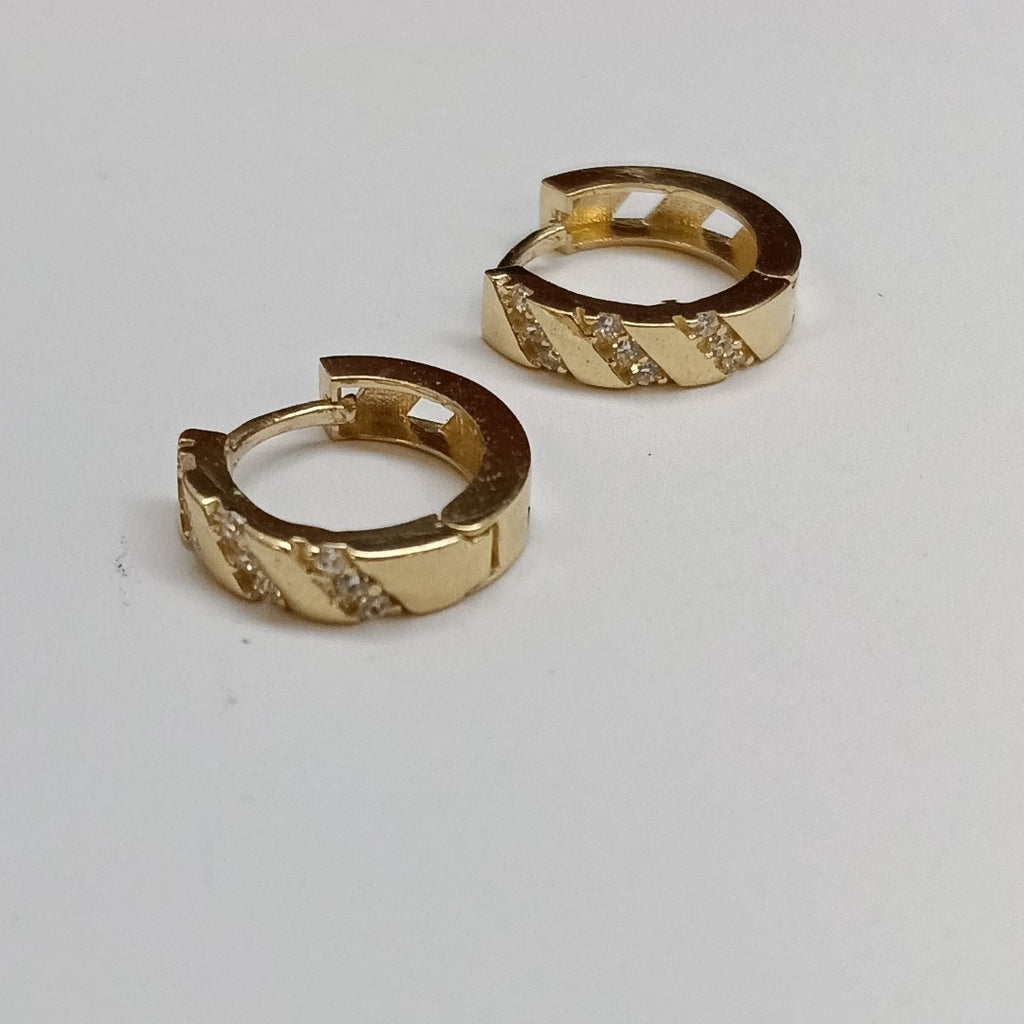 ARETES HUGGIES CON CIRCONIAS 14K 2.2 GR (NUEVO)
