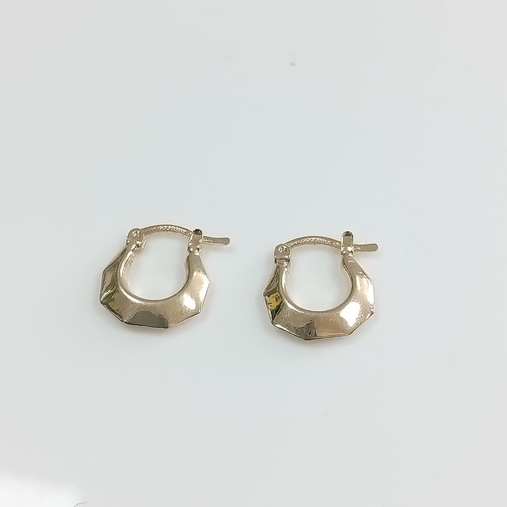 ARETES TEJIDO ARRACADA FACETADA 14K 1.3 GR (NUEVO)