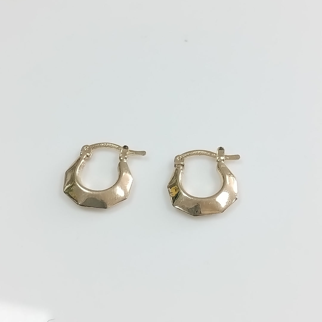 ARETES TEJIDO ARRACADA FACETADA 14K 1.3 GR (NUEVO)
