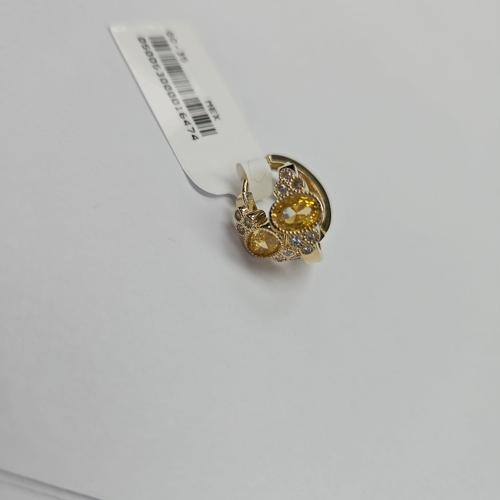 ARETES ARRACADAS CON CIRCONIAS Y PDRAS COL 14K 3.3 GR (NUEVO)
