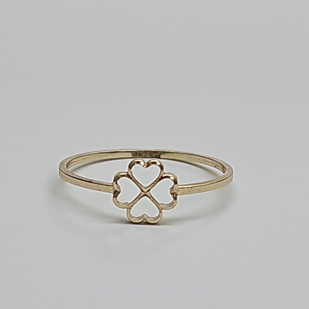 ANILLOS ANILLITO FIG TREBOL 10K TALLA 9 0.8 GR (NUEVO)