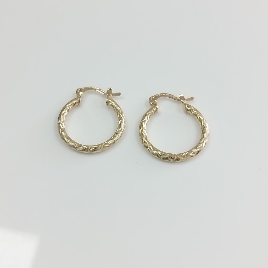 ARETES ARRACADAS LABRADAS 14K 2.1 GR (NUEVO)