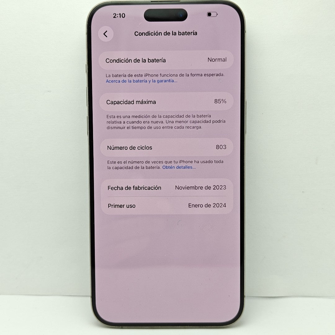 CELULAR APPLE IPHONE 15 PRO MAX A2849 (2023) 256 GB 8 GB RAM (SEMINUEVO)