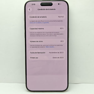 CELULAR APPLE IPHONE 15 PRO MAX A2849 (2023) 256 GB 8 GB RAM (SEMINUEVO)