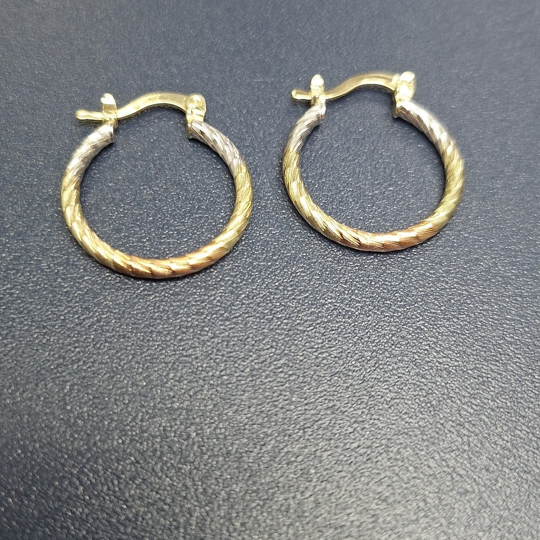 ARETES TEJIDO ARRACADAS TZL COMBINADAS 14K 1.8 GR (NUEVO)