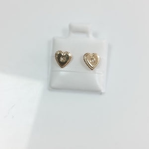 BROQUELES BROQUEL FIG CORAZON C CIRCONIA 14K 0.2614 GR (NUEVO)