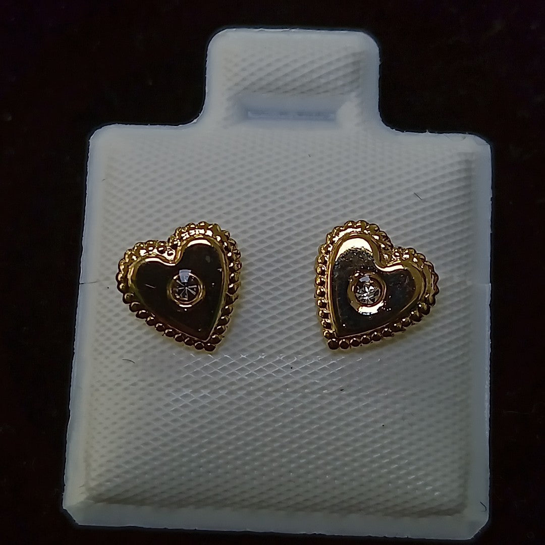 BROQUELES BROQUEL FIG CORAZON C CIRCONIA 14K 0.2614 GR (NUEVO)