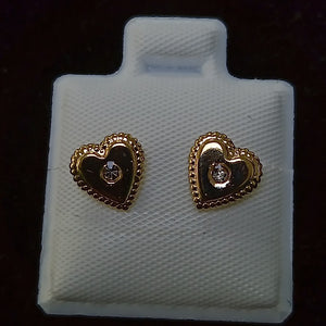BROQUELES BROQUEL FIG CORAZON C CIRCONIA 14K 0.2614 GR (NUEVO)