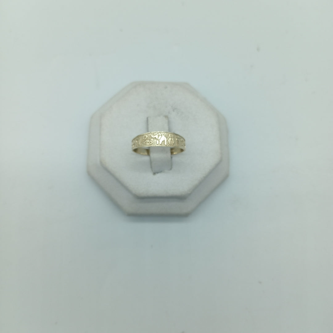ANILLOS ARGOLLA DE LA SUERTE 10K TALLA 7 1.1 GR (NUEVO)