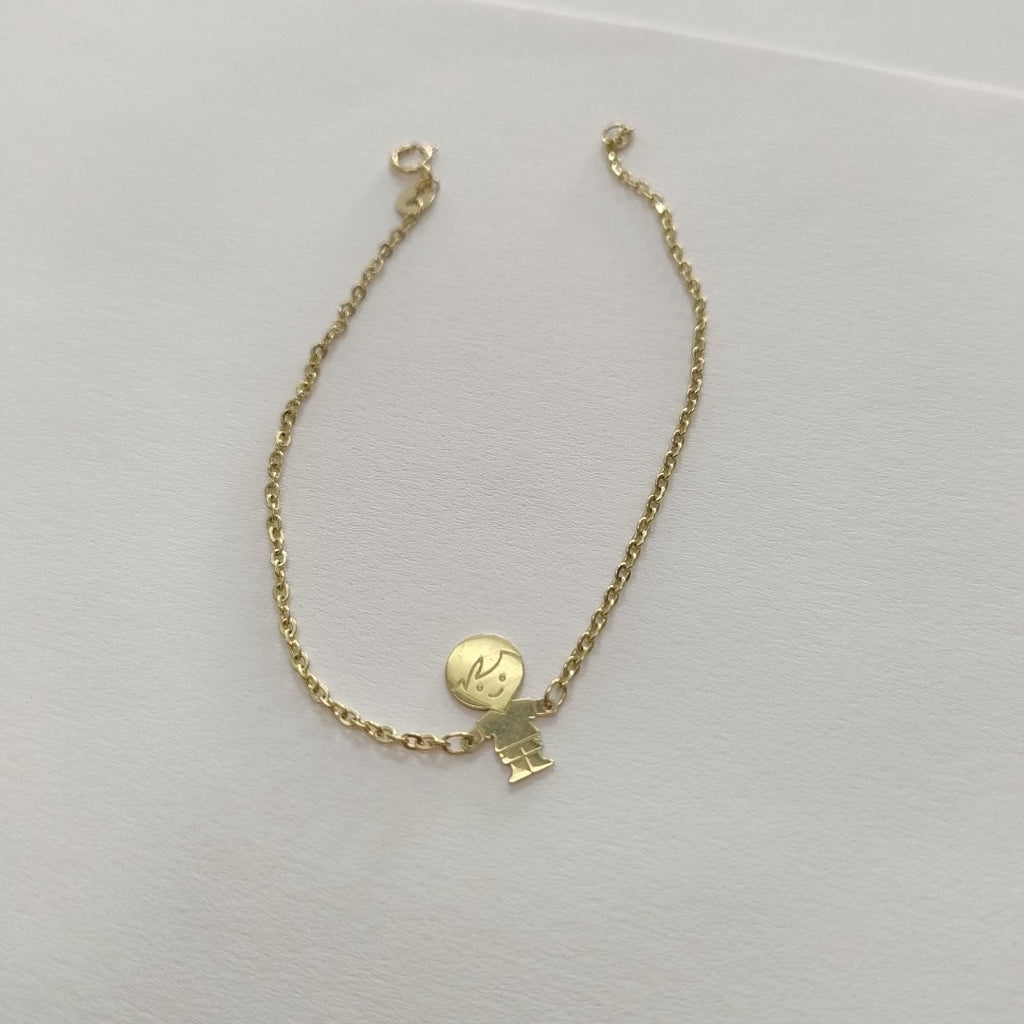 PULSERA TEJIDO ESPECIAL FIG NIÑO 14K 18 CM 1.4 GR (NUEVO)