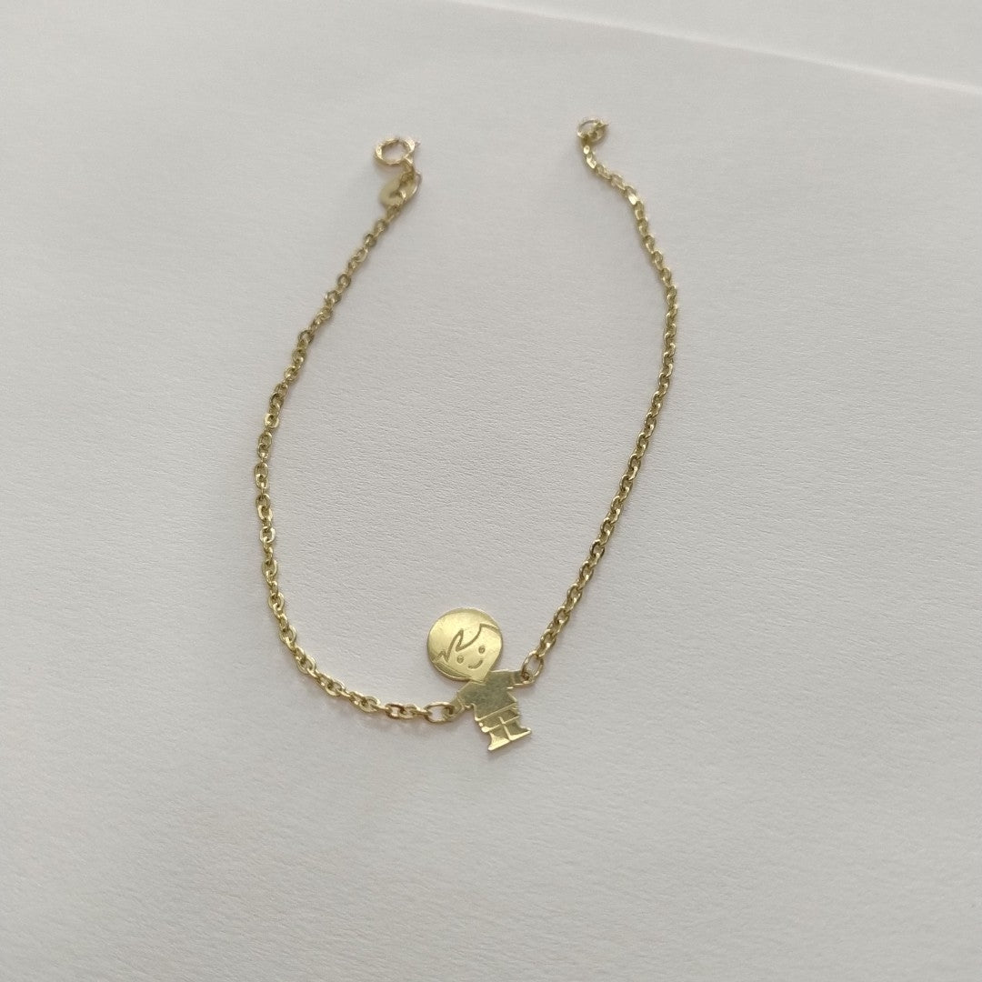 PULSERA TEJIDO ESPECIAL FIG NIÑO 14K 18 CM 1.4 GR (NUEVO)