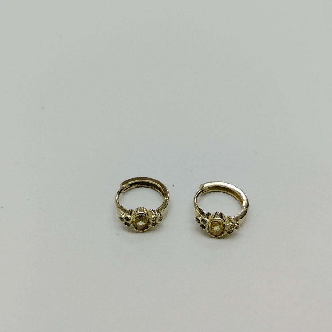 ARETES ARRACADAS CON CIRCONIAS Y PDRAS COL 14K 3.2 GR (NUEVO)