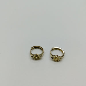 ARETES ARRACADAS CON CIRCONIAS Y PDRAS COL 14K 3.2 GR (NUEVO)